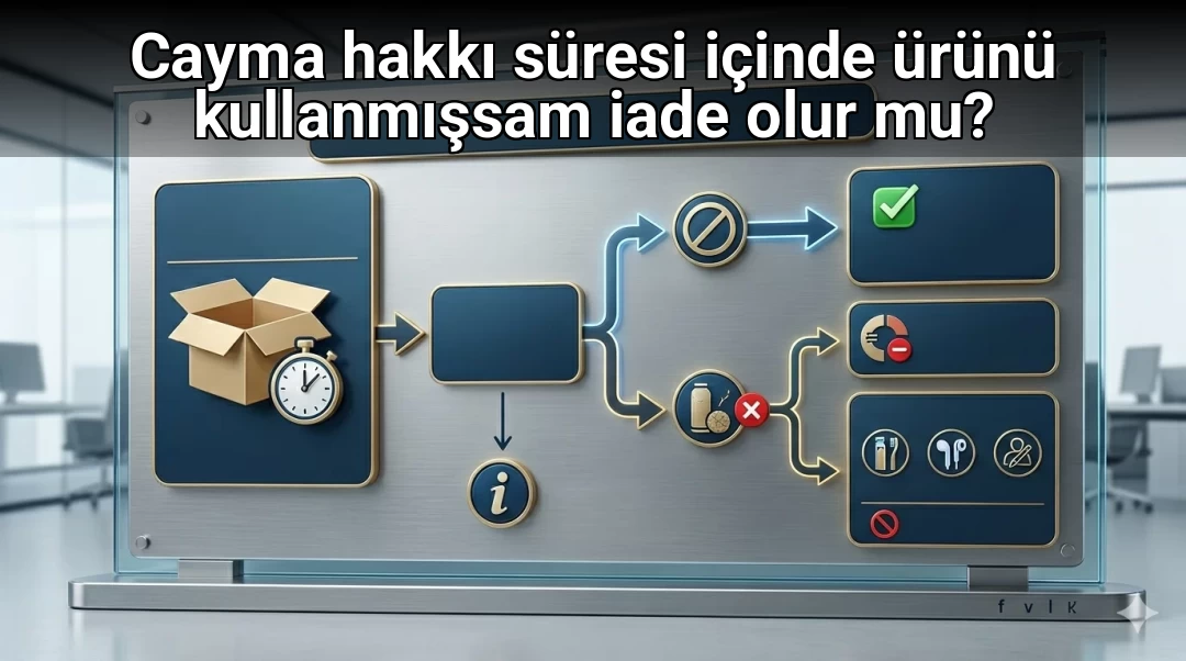 Cayma hakkı süresi içinde ürünü kullanmışsam iade olur mu?
